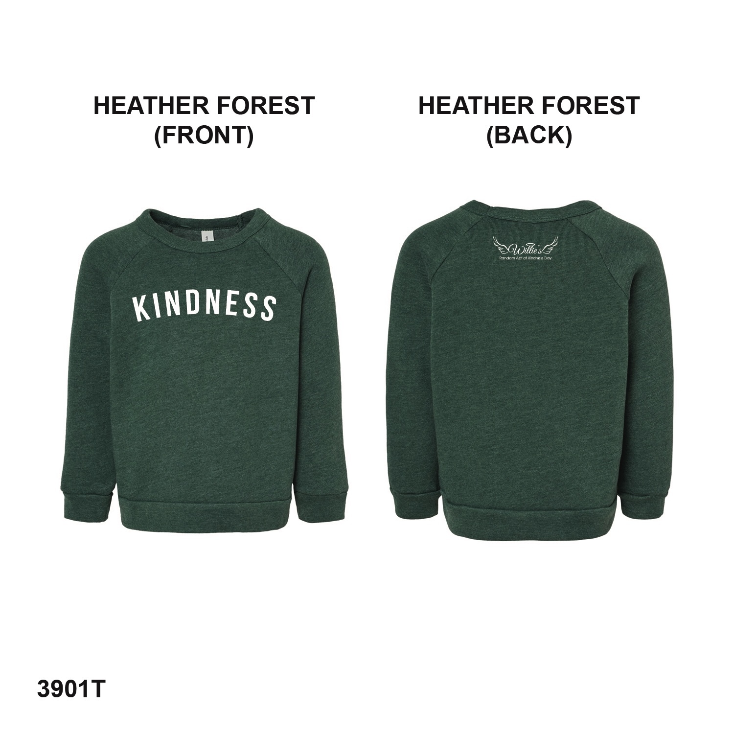 BELLA + CANVAS Toddler Sponge Fleece Raglan Crewneck Sweatshirt