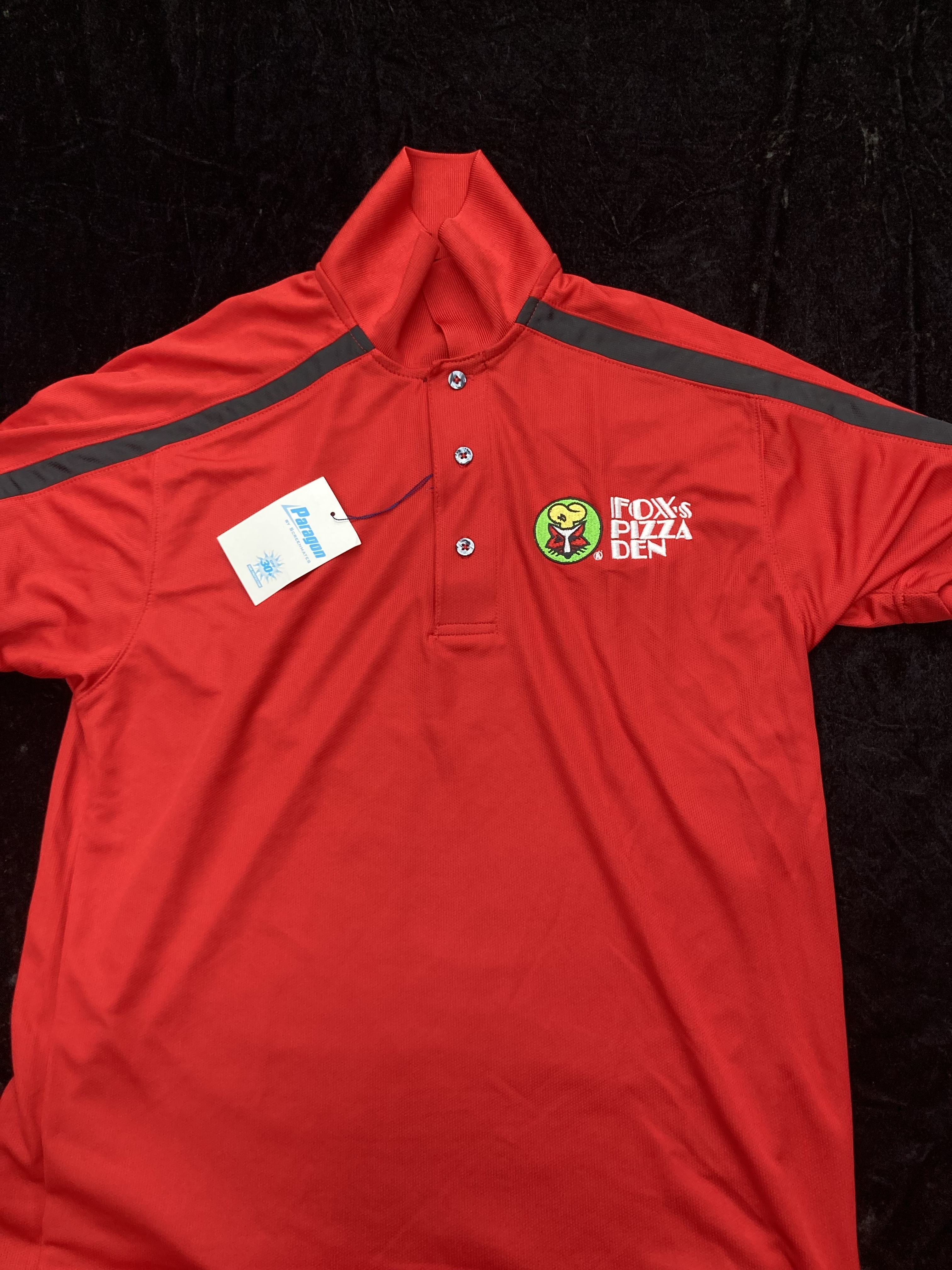 SALE Fox's Logo - Small Red/Black Moisture Wicking Polo