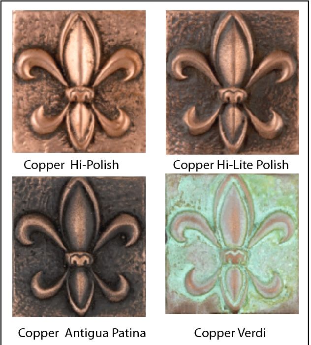 M7202 - Color and Surface Finish  Variations of Copper-Coated Wall Plaques