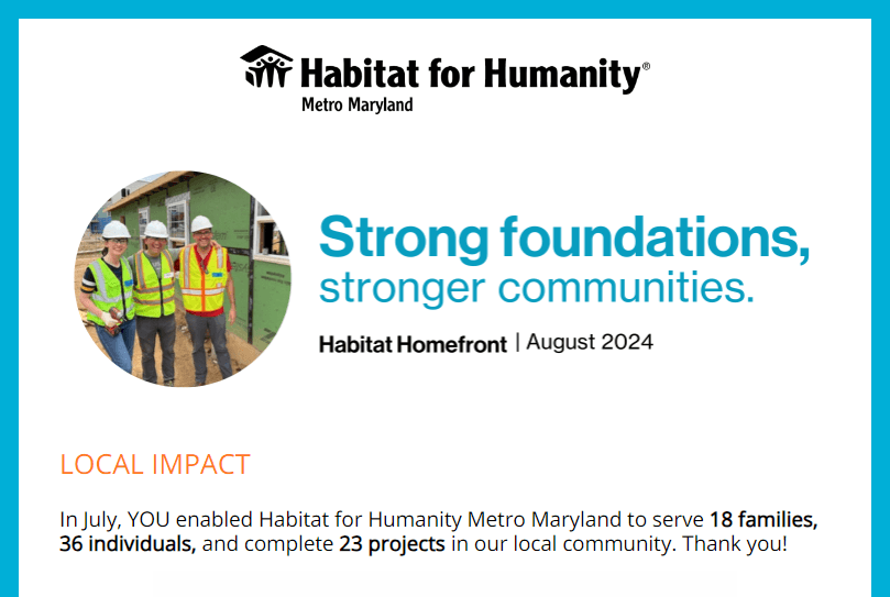 Habitat Homefront August 2024 Newsletter