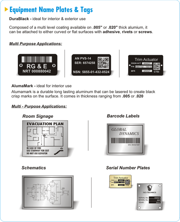 Asset Tags | Equipment Nameplates | UID Tags by Signsations