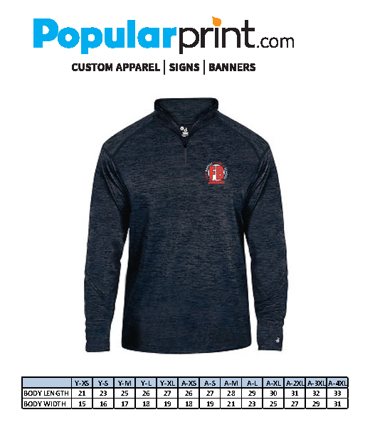 Badger 2174/4172 Youth/Adult Quarter-Zip Dri-Fit Pullover