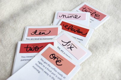 Valentine's Day DIY gift idea color swatch cards