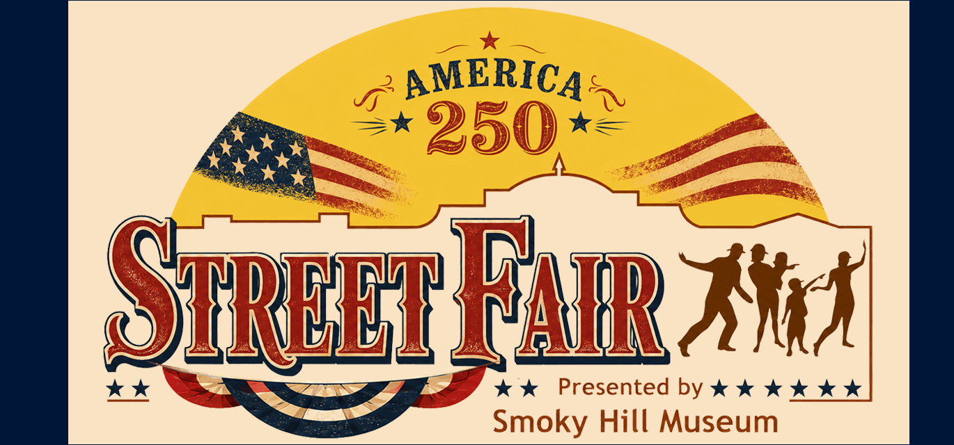 Street Fair logo with 250 above it, bunting and fall leaves, gourds