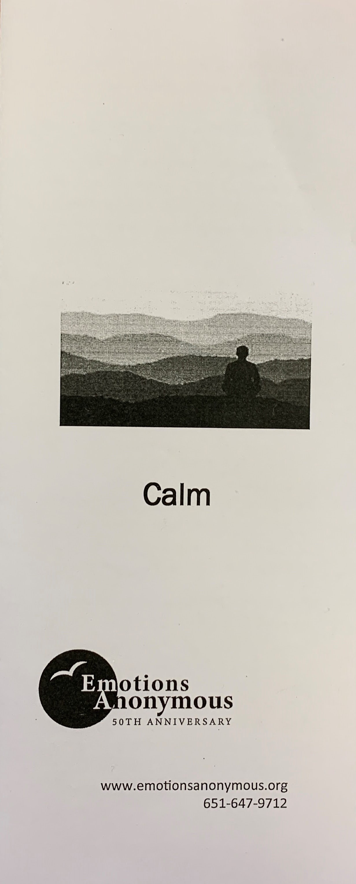 Item #96 — "Calm" Pamphlet (New in 2021)