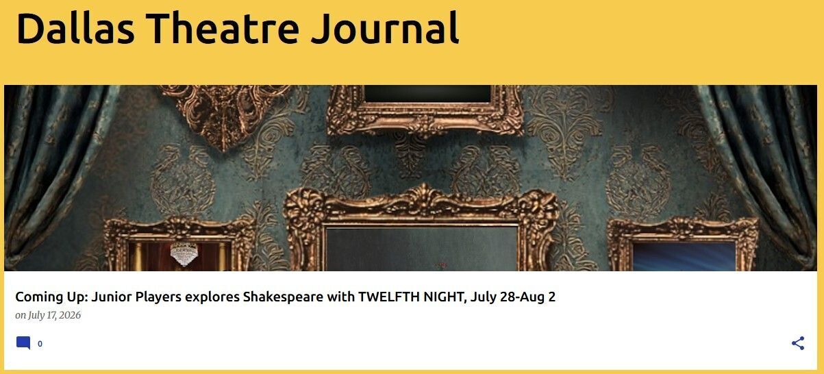 Coming Up: Junior Players explores Shakespeare with TWELFTH NIGHT, July 28-Aug 2