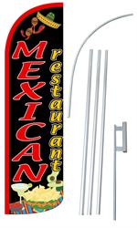MEXICAN RESTUARANT Swooper/Feather Flag + Pole + Ground Spike