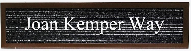 H17090 - Carved and Sandblasted Wood Grain 2.5-D  HDU Street Name Sign for Joan Kemper Way  