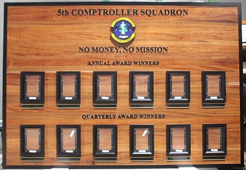 SB1249 - Carved Cedar Award Boards for the 5th Comptroller Squadron