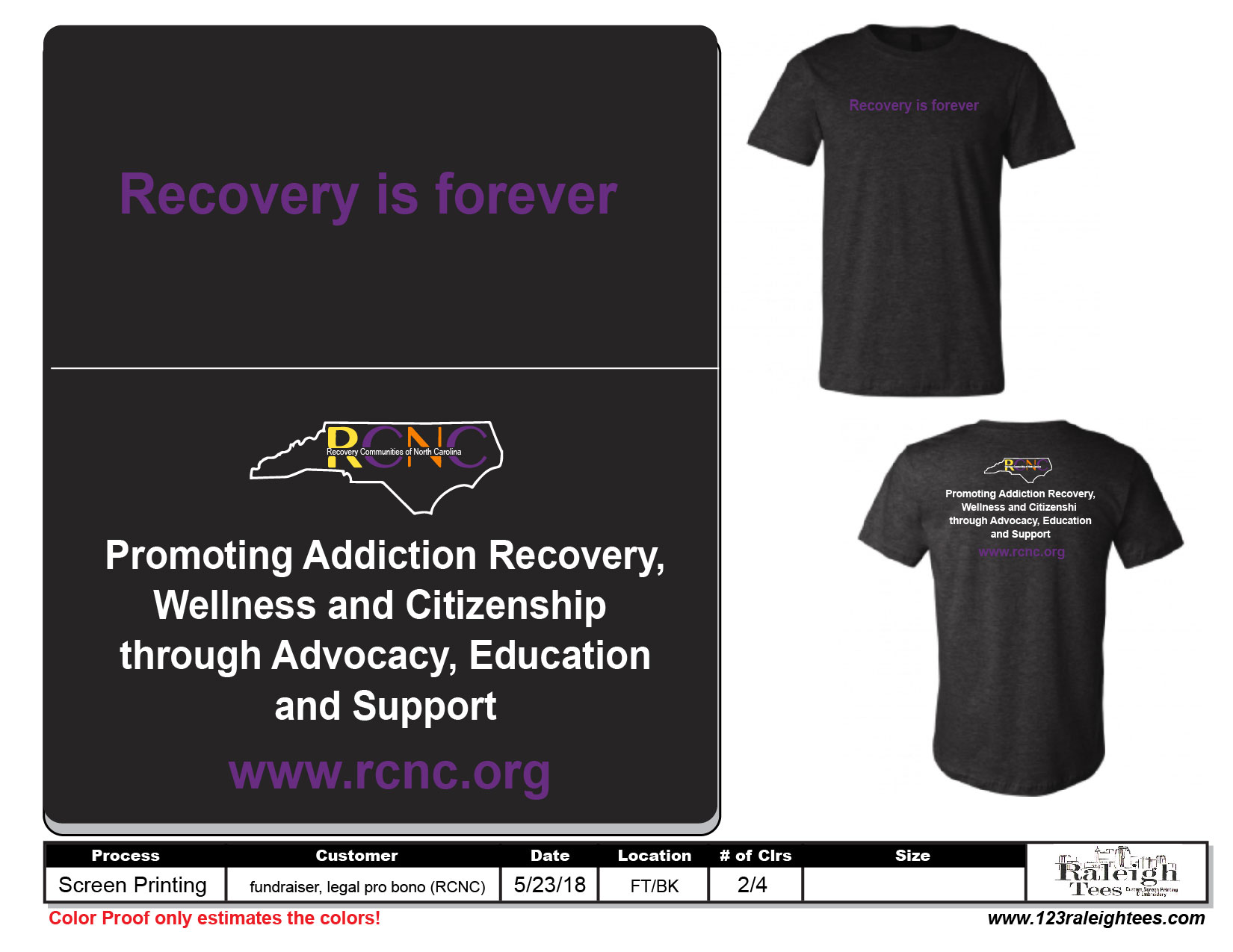 Recovery is Forever T-Shirt (Small - to XL)