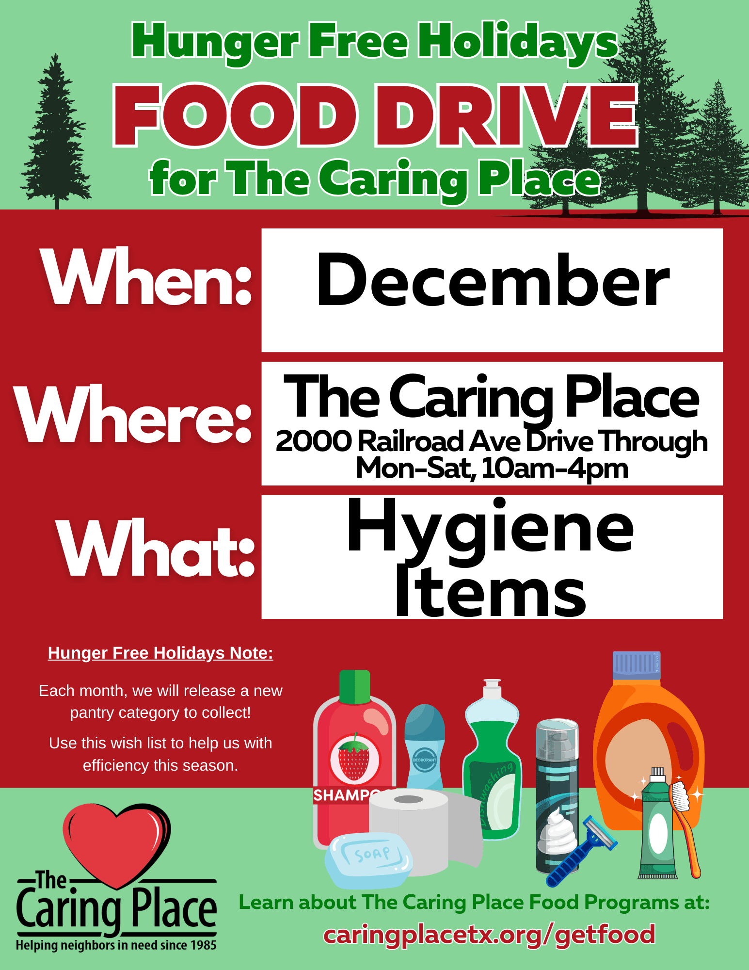 December Wish List Includes Hygiene Items