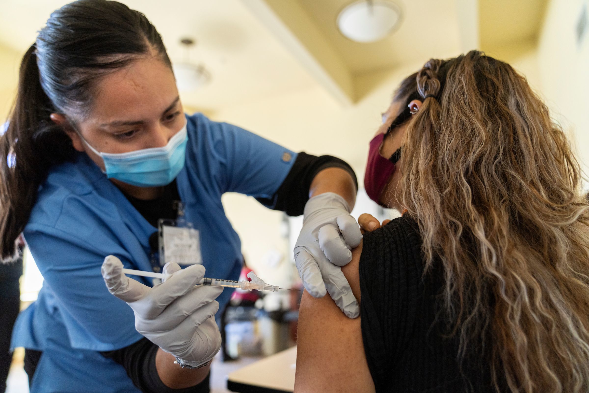 Clayton employee receives COVID-19 vaccine