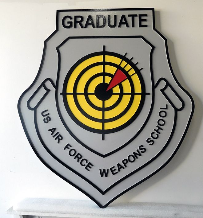 LP-8540 - Carved Shield Plaque of the Crest of the Air Force Weapons School (Graduate), Artist Painted