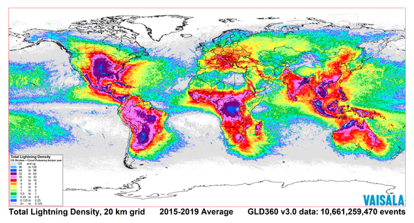 Lightning occurs nearly 2 Billion times a year worldwide