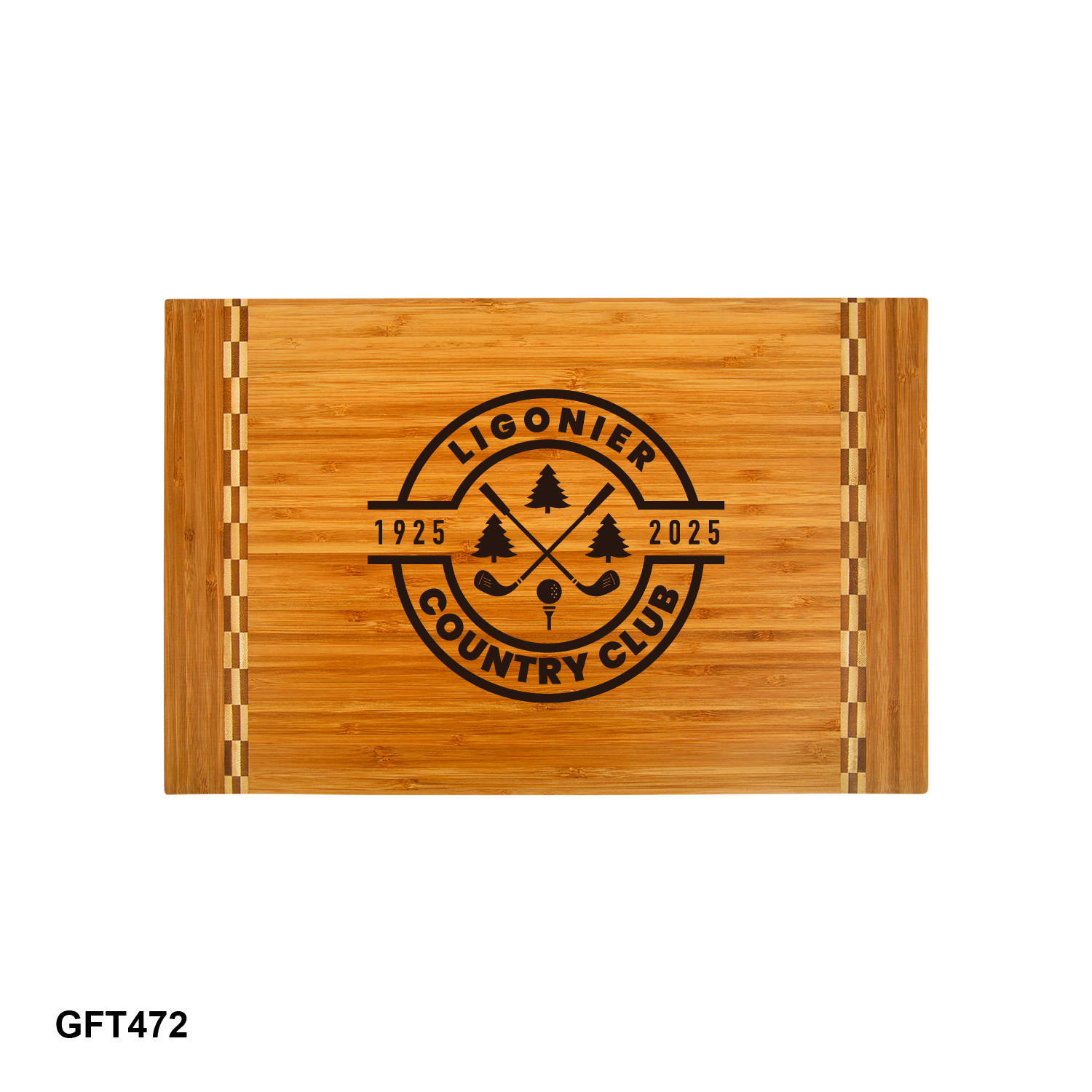 18 1/4" x 12" Bamboo Cutting Board with Butcher Block Inlay