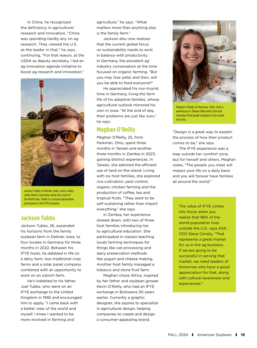 American Soybean, International Farm Youth Exchange Changes Lives, Page 2.