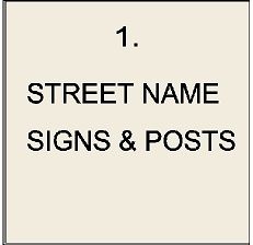 1. - H17000 - Carved Wood Street Name Signs and Iron Posts