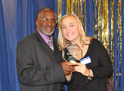 Ms. Emma Shafer, winner of the FCCG Dynamic Youth Award, with Silas Johnson.