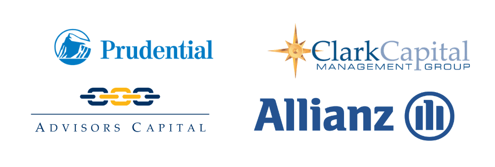 Prudential, Allianz, Clark Capital and Advisors Capital logos