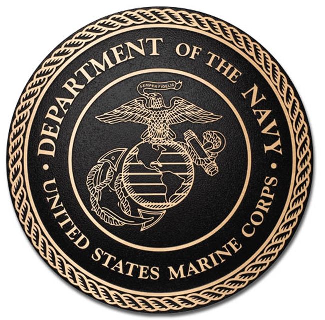 MH7070 - Cast Bronze Plaque of the Seal  of  US Marine Corps, 2.5-D