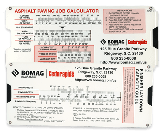 Asphalt Paving Slide Chart