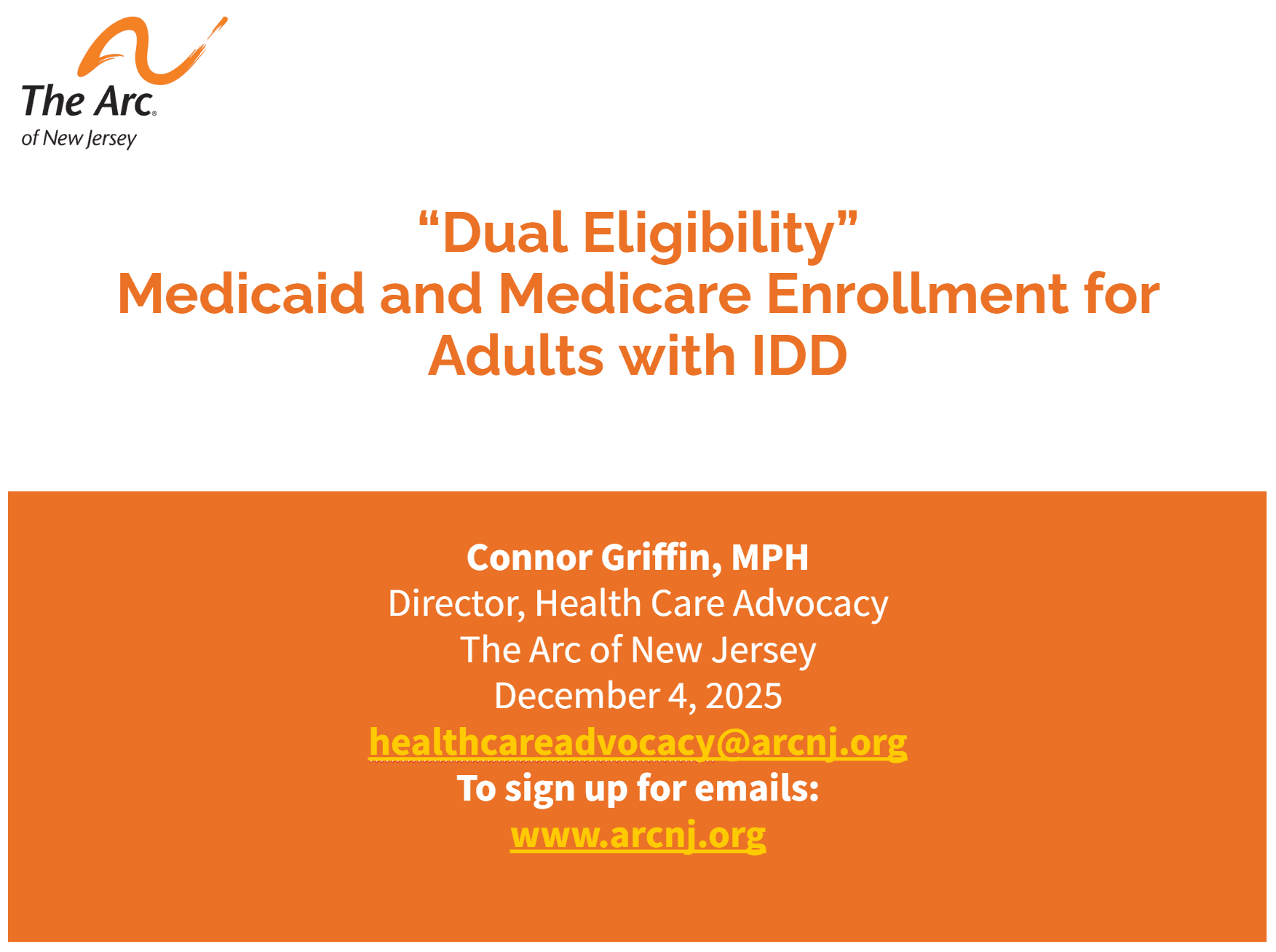 12/4/25 “Dual Eligibility” - Medicaid and Medicare Enrollment for Adults with IDD