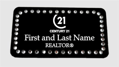 CENTURY 21 RECTANGLE BLING NAME BADGE