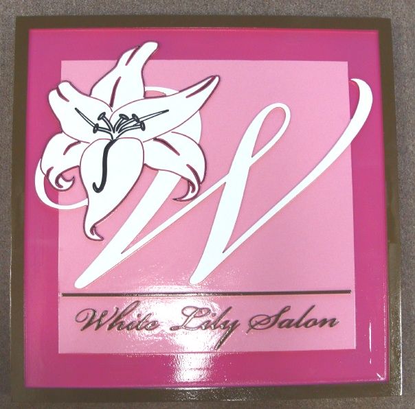 SA28430 - Painted Sign for"White Lily"  Hair Salon 
