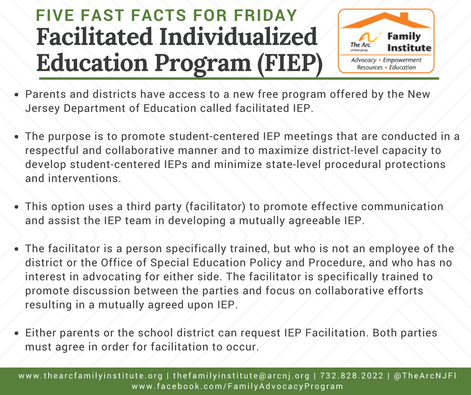 Facilitated Individualized Education Program (FIEP)
