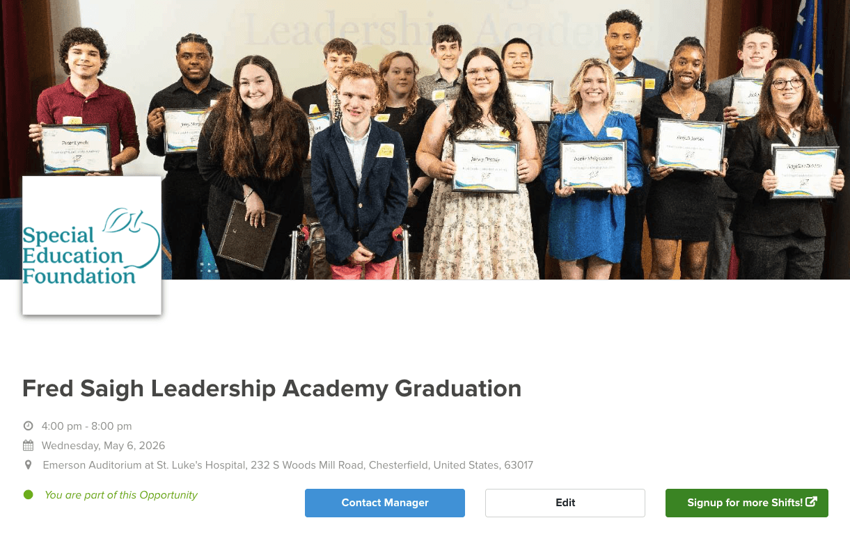 Fred Saigh Leadership Academy Graduation - Wednesday, May 6, 2026