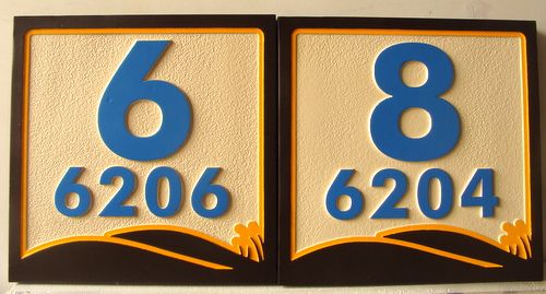 KA20892 - Carved 2.5D Apartment Number Plaques