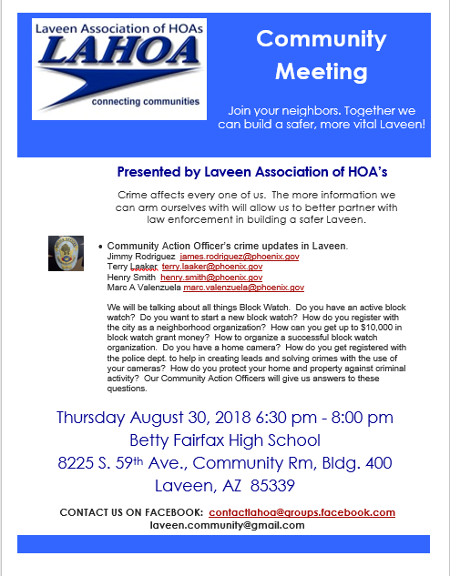 LAHOA Monthly Meeting