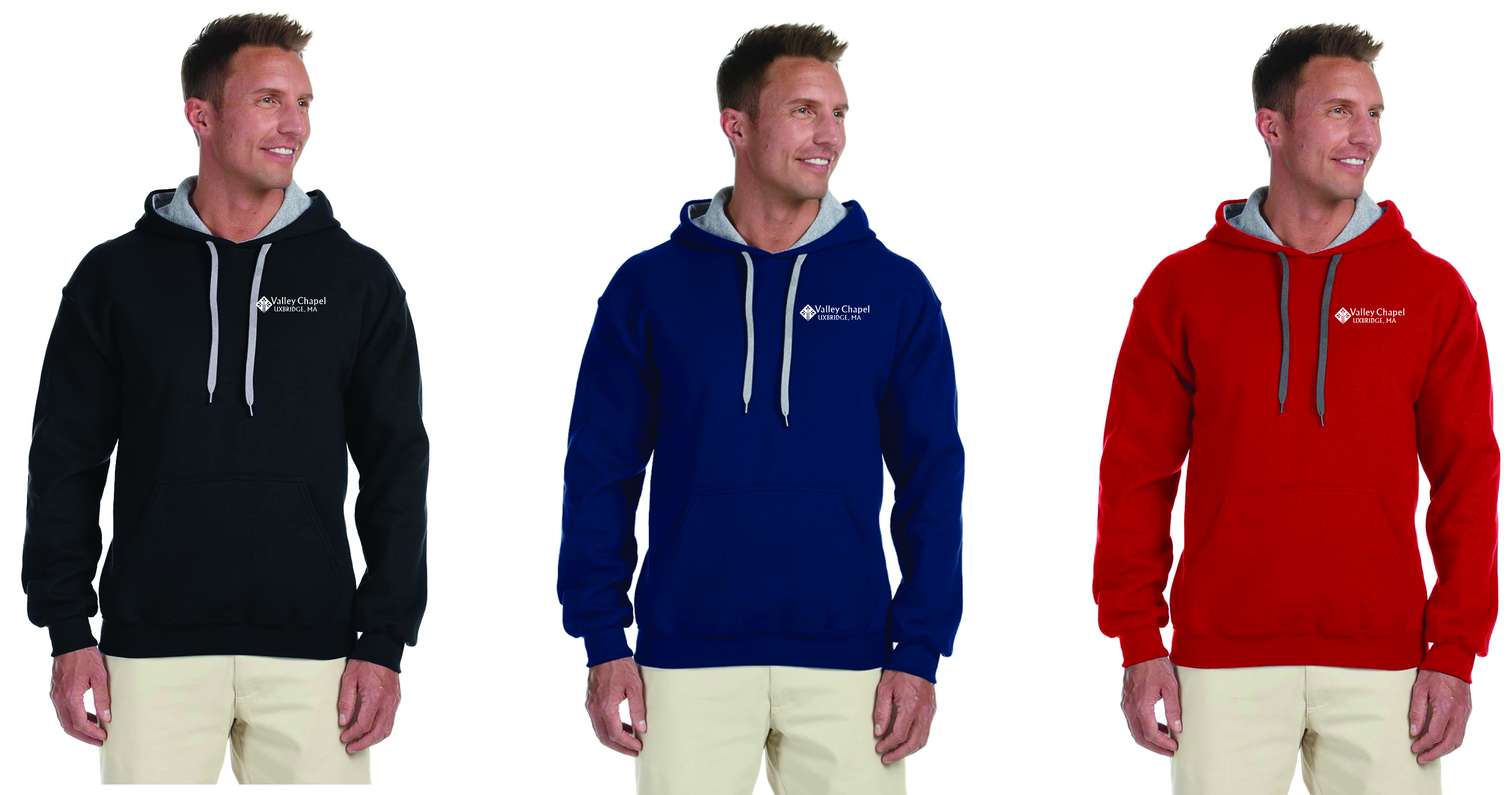 Adult Heavy Blend Contrast Hoodie (Left Chest)