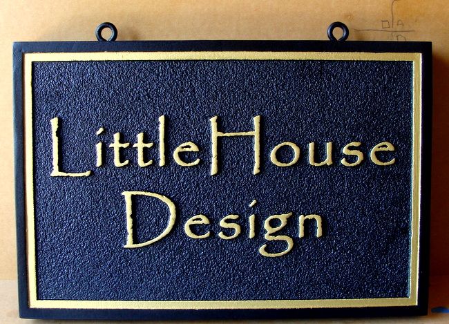 SA28794 - Sandstone Texture Sign "Little House Design"  for Interior Design Studio