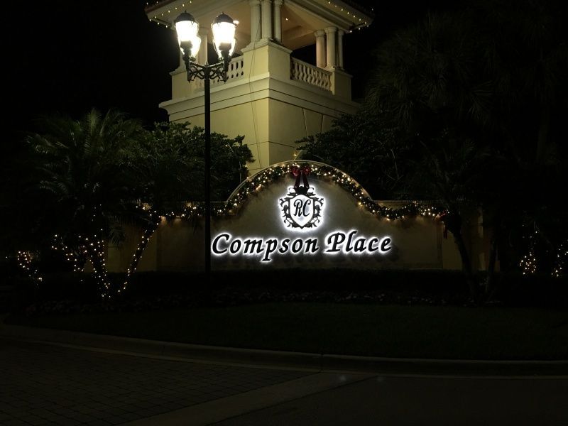 Illuminated Community Monument Sign rebranding - Sign Partners Boca Raton