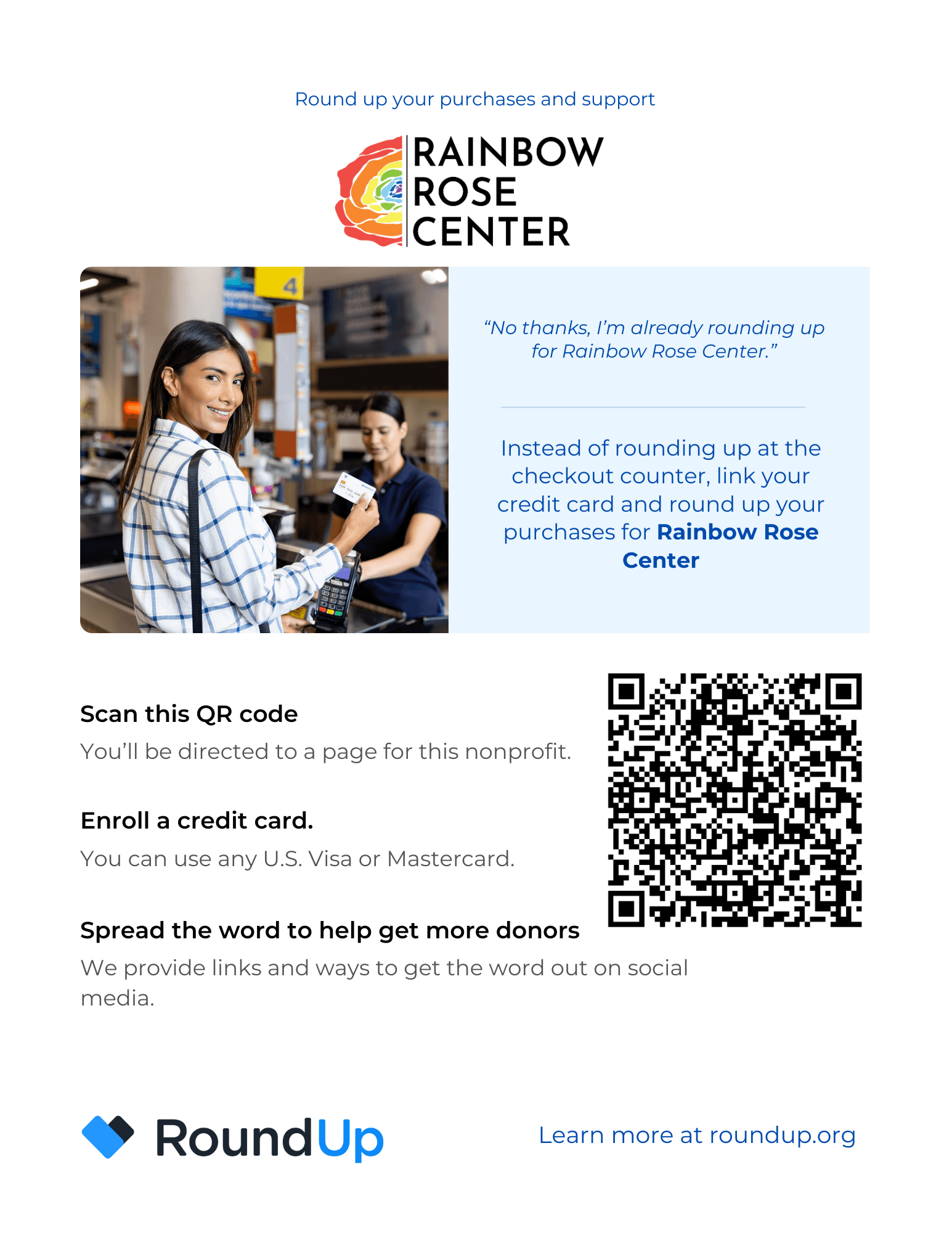 Round Up To Support The Rainbow Rose Center!