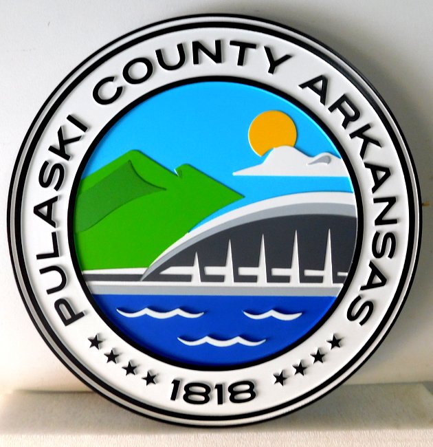CB5200 - Seal of Pulaski County, Arkansas, Multi-level Relief