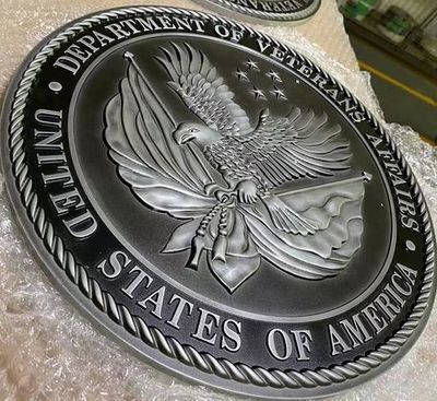 M7701 - Cast Aluminum  3-D Bas Relief Plaque of the Great Seal of the United States