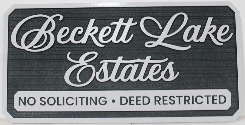 I18845B - Carved and Sandblasted Property name Sign for "Beckett Lake Estates"