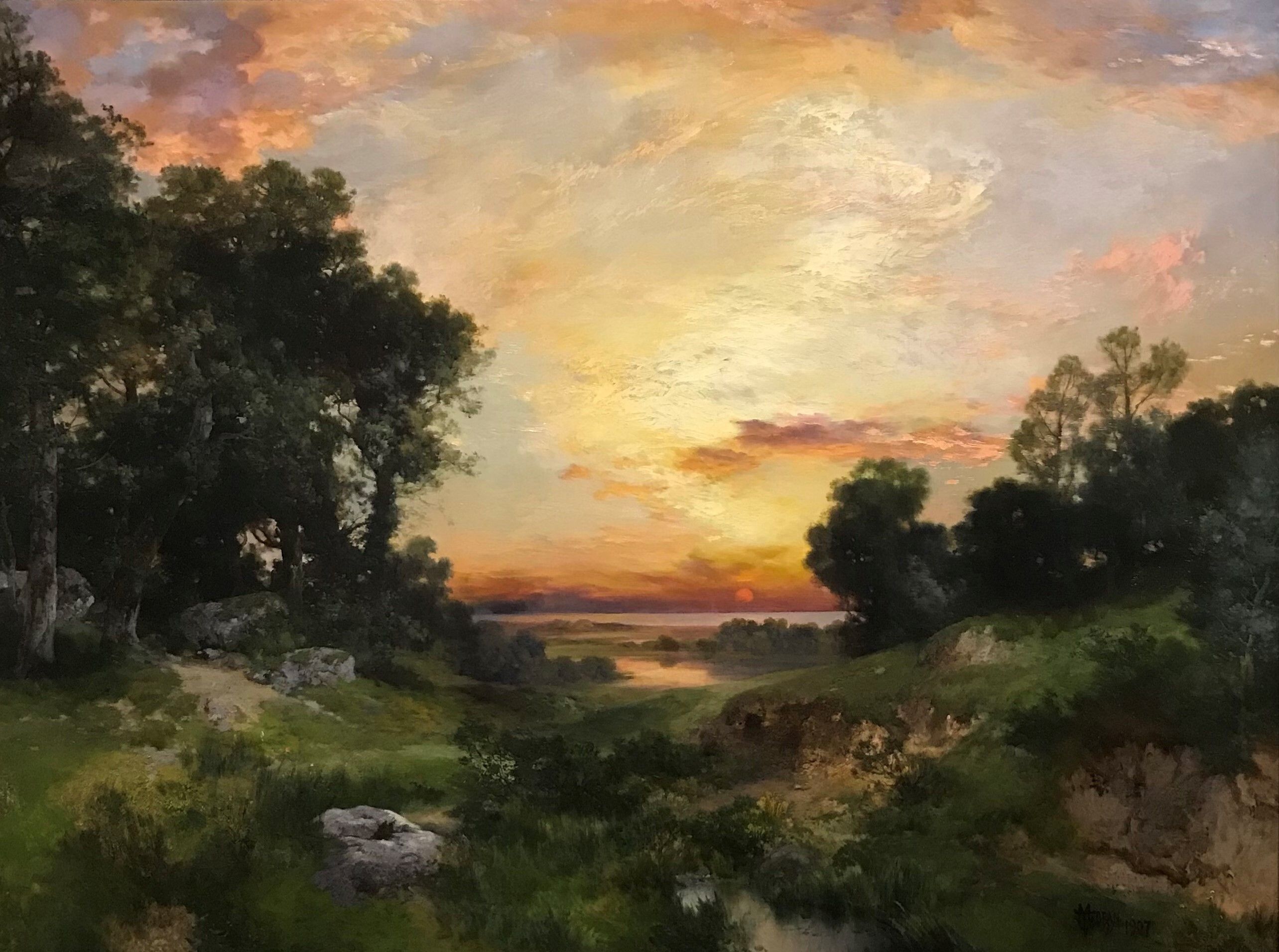 Landscape painting of a sunset