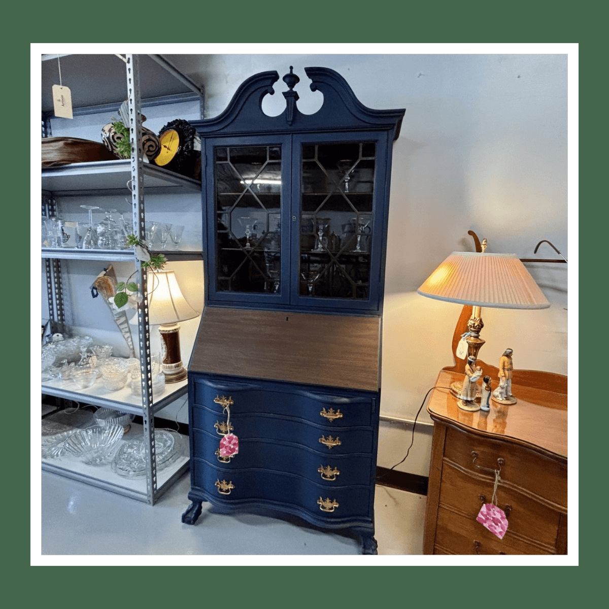 Antique Navy Blue Cabinet
