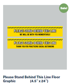 24″ x 4.5″ - Please Stand Behind This Line Floor Graphic