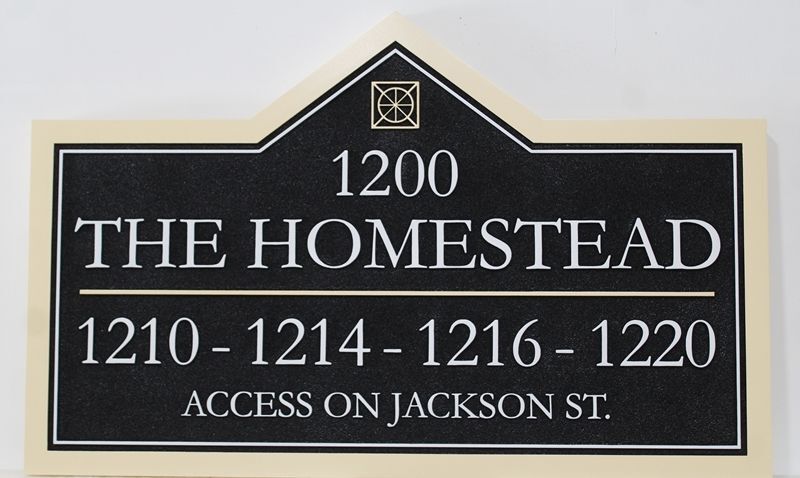 KA20853A- Carved 2.5-D HDU Address and Unit Number  Sign for "The Homestead" Residential Complex