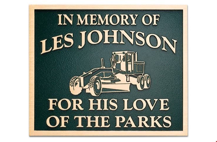 M7826 - Precision Machined Distinguished Memorial Plaque "For the Love of the Parks"