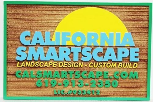 SC38210  - Carved and Sandblasted Wood Grain HDU sign  for the "California Smartscape" company