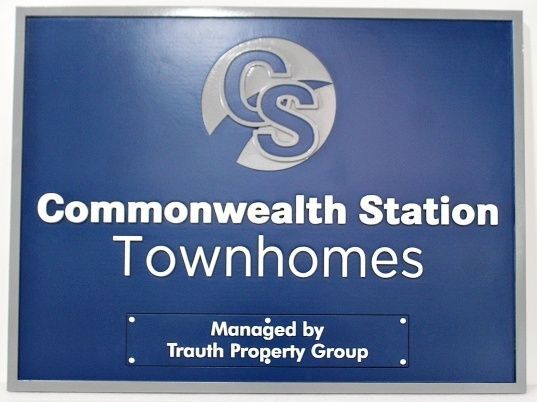 K20122 - Carved HDU Sign for "Commonwealth Station Townhomes"