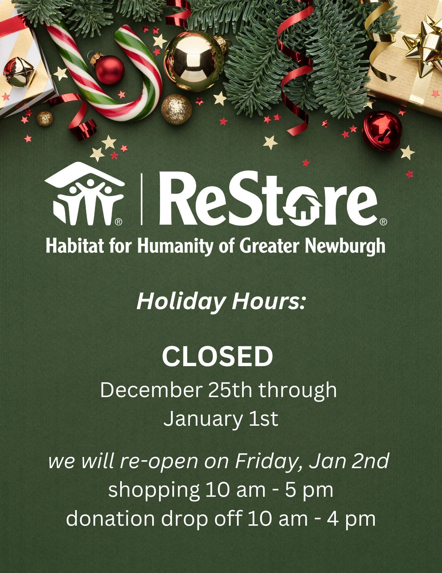 ReStore Holiday Hours