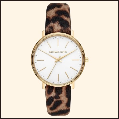 Michael Kors Cheetah Print Gold Watch