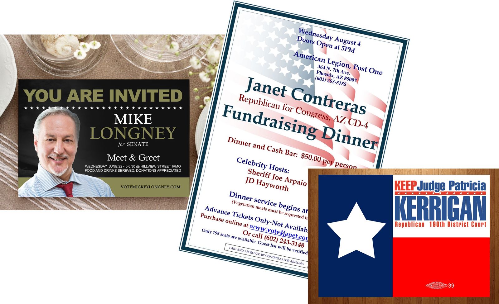 Fundraising Invitation Packages Custom Printing for Your Political