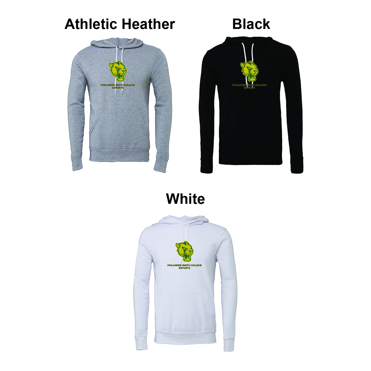 PHILANDER SMITH COLLEGE  Bella + Canvas Unisex Sponge Fleece Pullover Hooded Sweatshirt